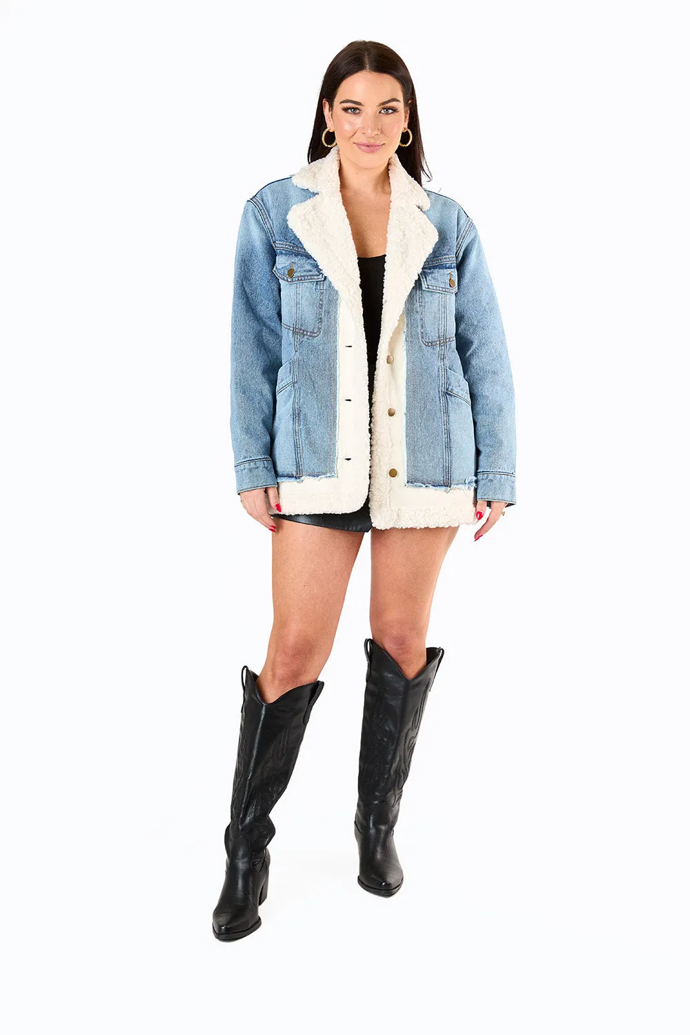Boston Oversized Denim Jacket - Blue sold by Buddy Love product image thumbnail 4