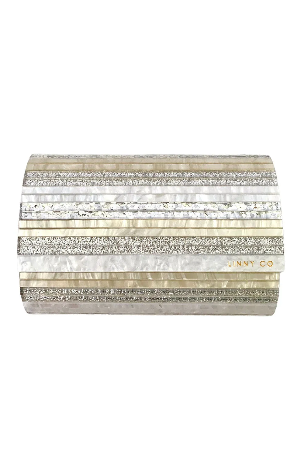Charlene Clutch - Gold & Silver Stripe sold by Buddy Love product image thumbnail 2