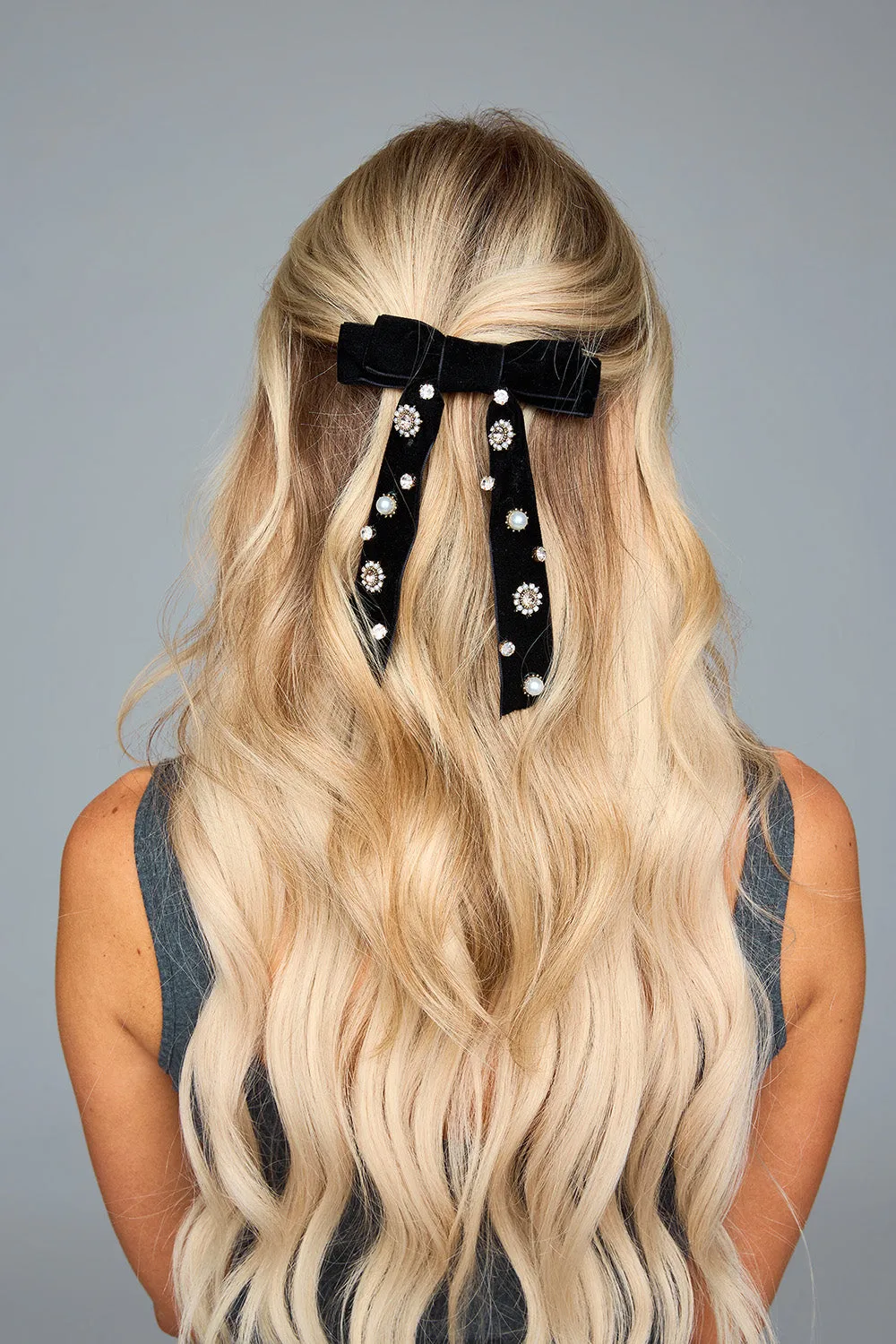 Velvet Bow Clip - Black sold by Buddy Love product image thumbnail 2