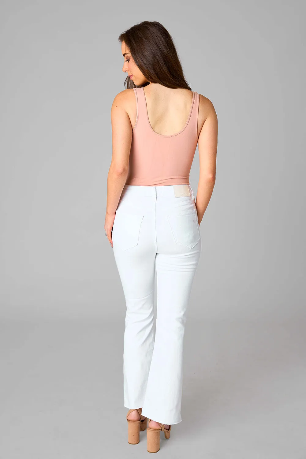 Happi High Rise Distressed Jean - White sold by Buddy Love product image thumbnail 5