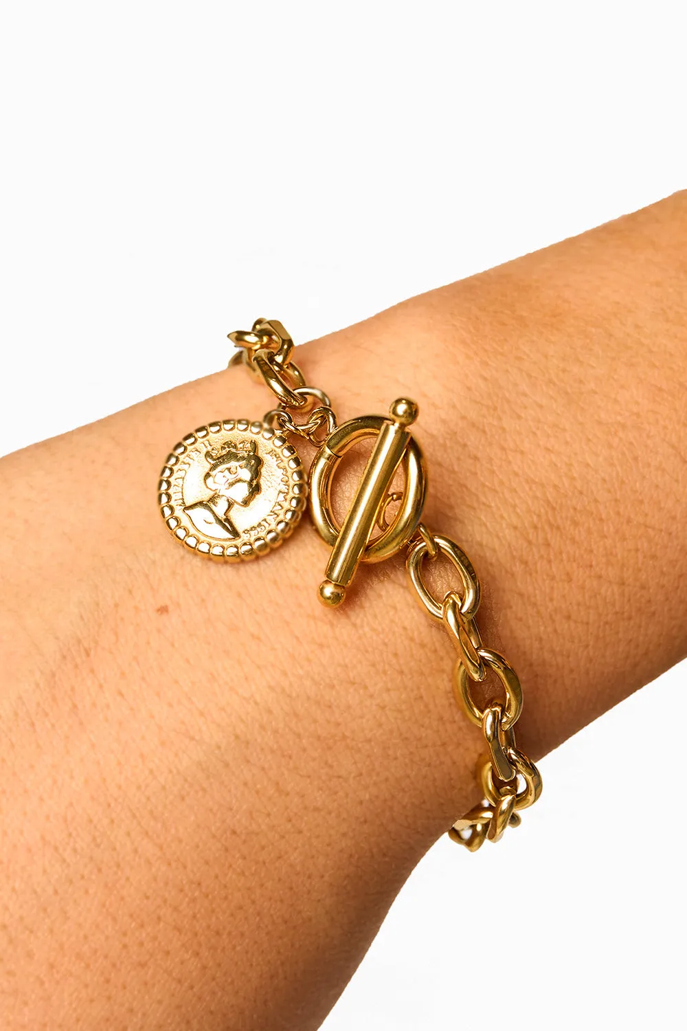Coin Chain Titanium Steel Bracelet sold by Buddy Love product image thumbnail 2
