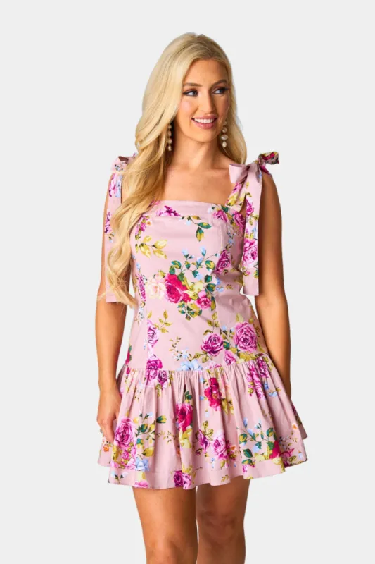 Flirtini Drop Waist Mini Dress - Blushing sold by Buddy Love