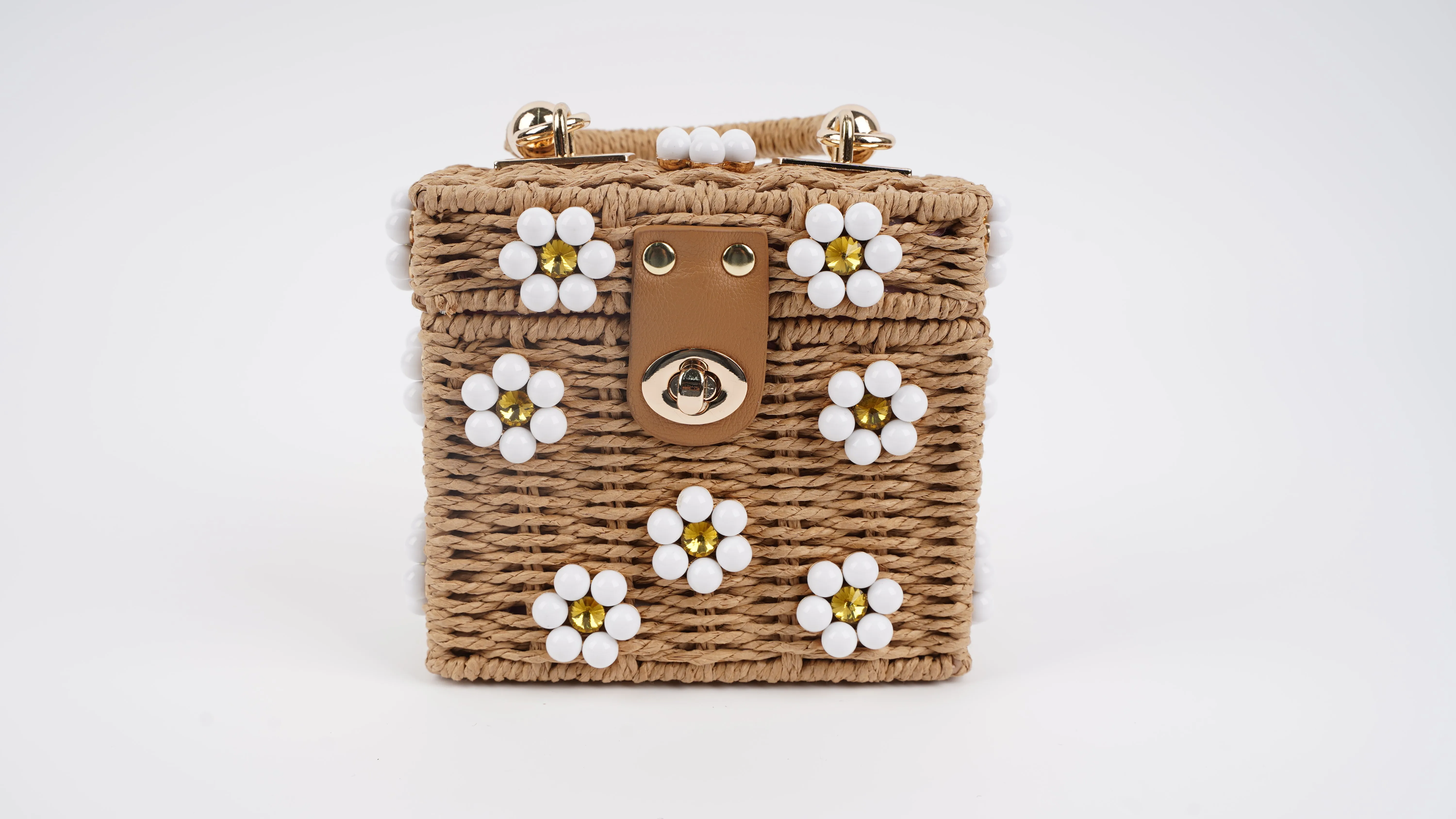 Mini Daisy Bag - Tan + White sold by Buddy Love product image thumbnail 4