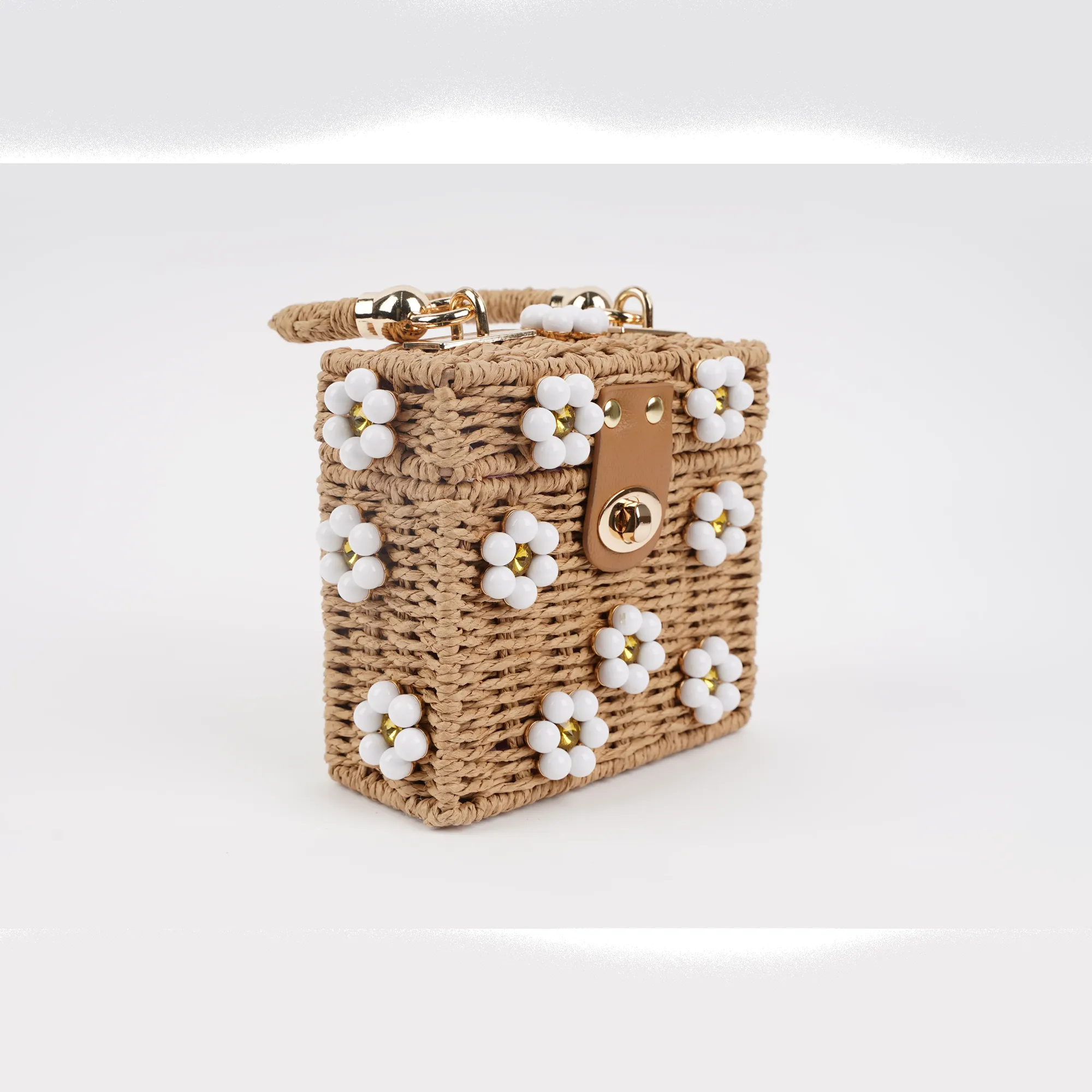 Mini Daisy Bag - Tan + White sold by Buddy Love product image thumbnail 2