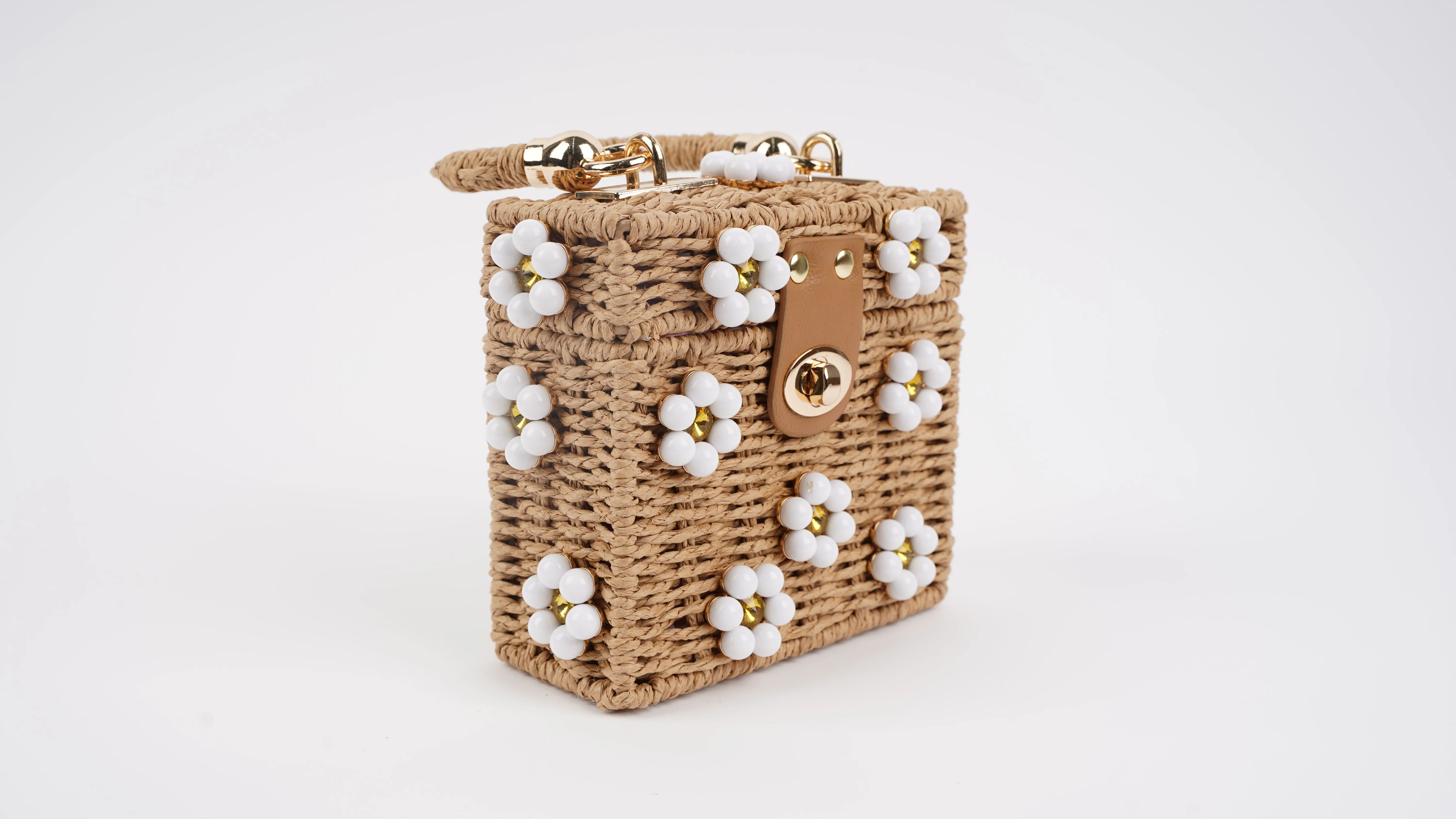 Mini Daisy Bag - Tan + White sold by Buddy Love product image thumbnail 5