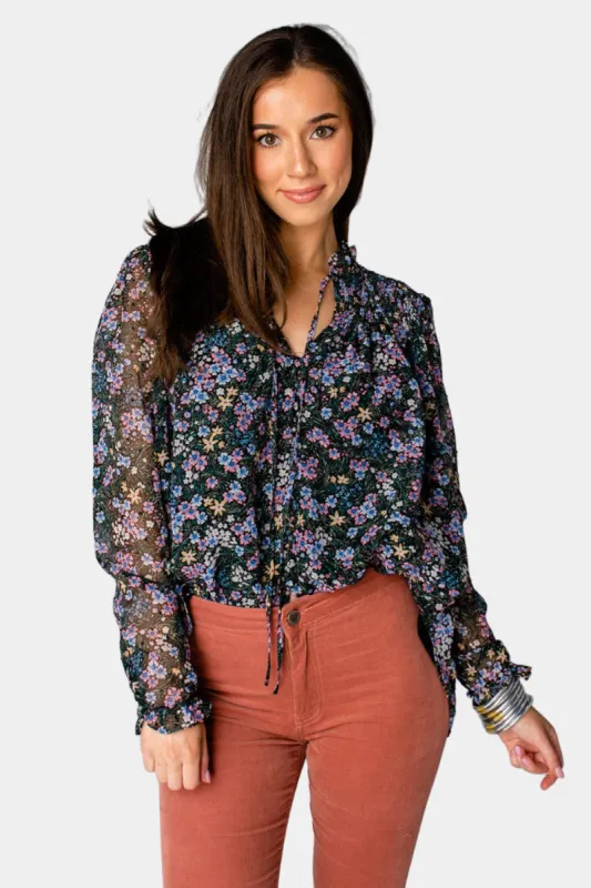 Everly Long Sleeve Button Up Blouse - Daisy sold by Buddy Love