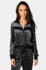 Carmela Velour Track Jacket - Olive sold by Buddy Love