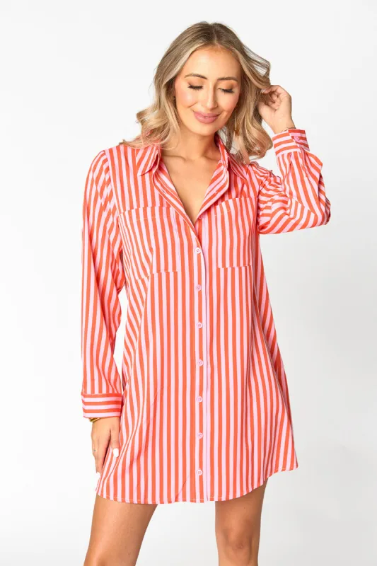 Beau Mini Shirt Dress - Sun Glow sold by Buddy Love