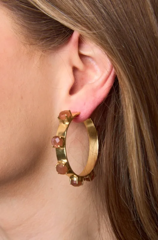Maria Statement Earrings - Peach sold by Buddy Love