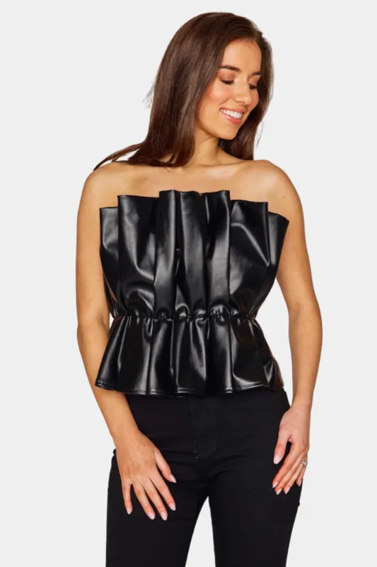 Giselle Pleated Strapless Top - Black sold by Buddy Love