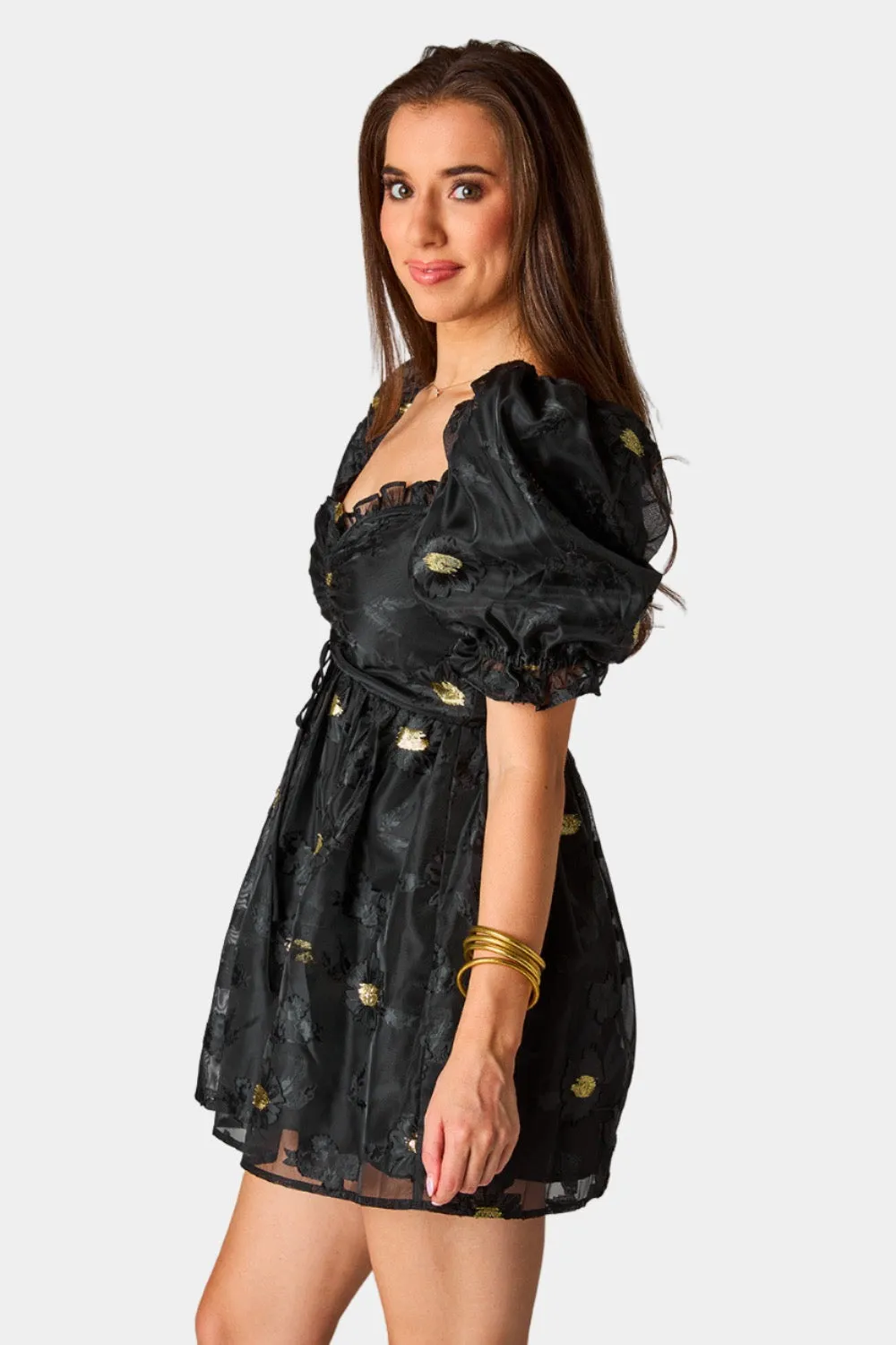 Colby Puff Sleeve Mini Dress - Koi sold by Buddy Love product image thumbnail 4