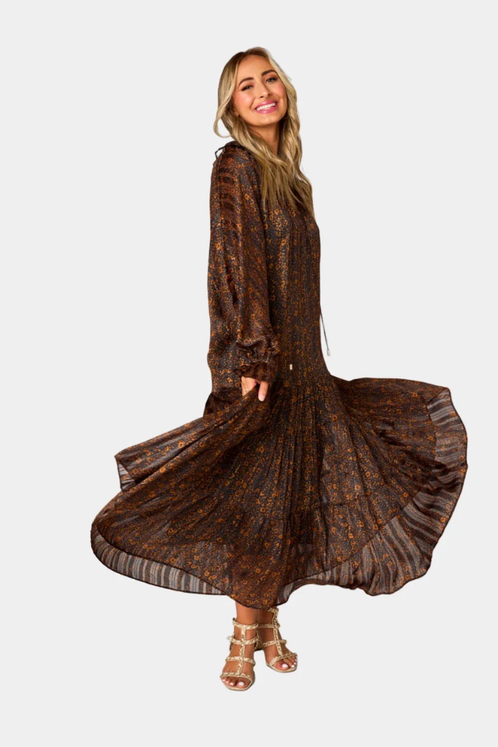Greta Long Sleeve Maxi Dress - Almond sold by Buddy Love product image thumbnail 3