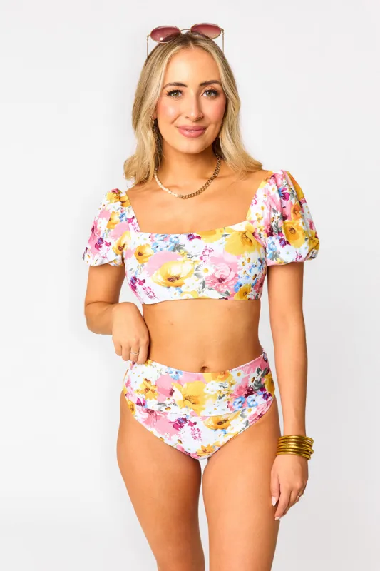 Jojo Puff Sleeve High Waisted Bikini - Free Love sold by Buddy Love