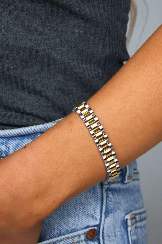 Watchband Bracelet - Silver/Gold sold by Buddy Love