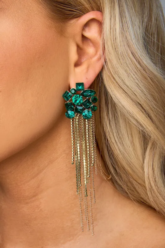 Gem Bouquet Drop Earrings - Green sold by Buddy Love