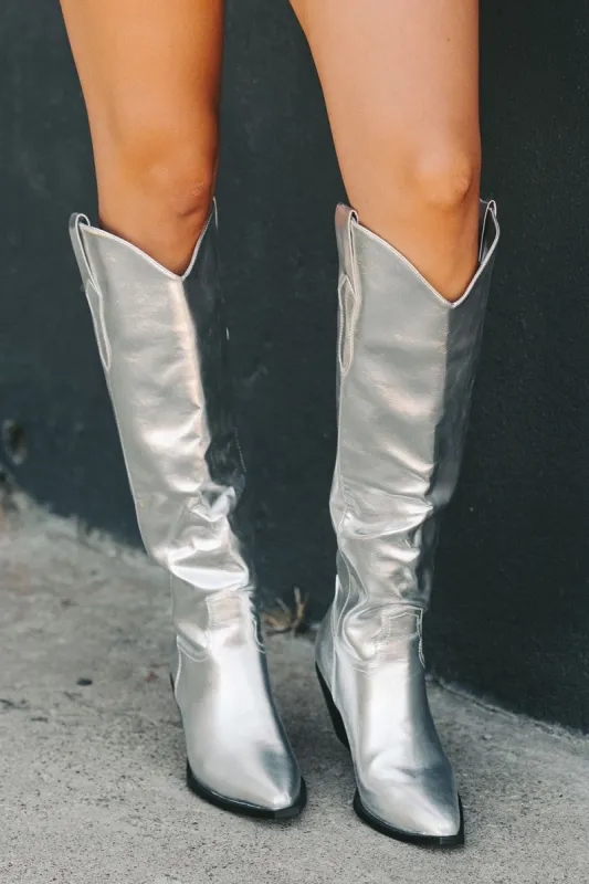 Ulise Tall Boots - Silver sold by Buddy Love
