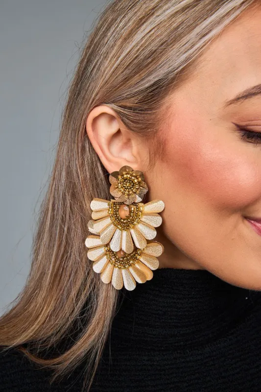 Natalie Statement Earrings - Gold sold by Buddy Love