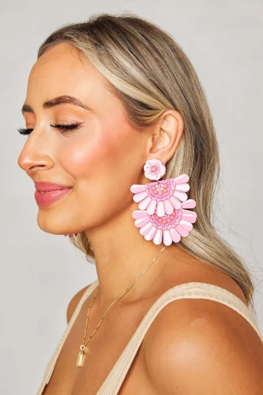 Natalie Statement Earrings - Pink sold by Buddy Love
