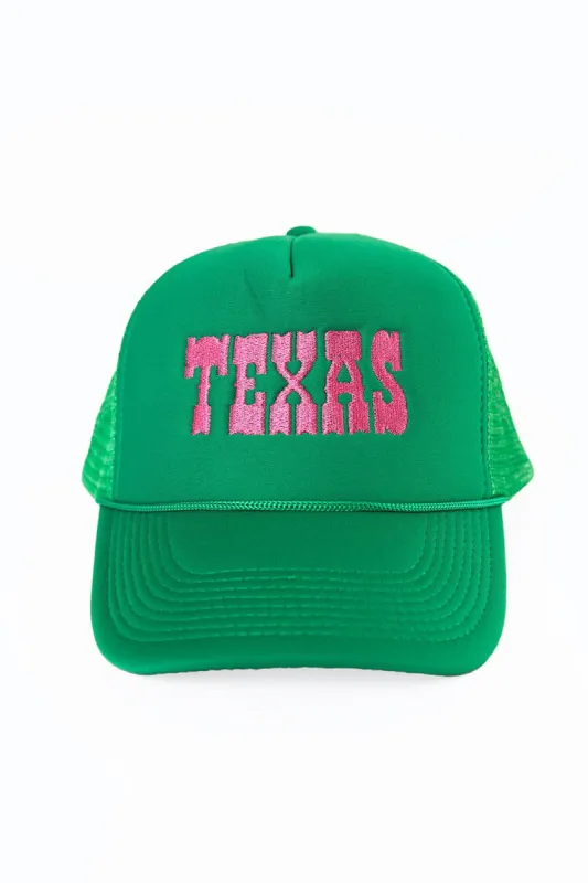 Texas Trucker Hat - Green/Pink sold by Buddy Love