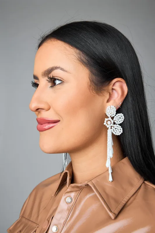 Gorgeous Goddess Statement Earings - White sold by Buddy Love