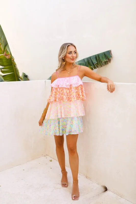 BuddyLove Disco Tiered Sequin Short Dress - Make it Happen sold by Buddy Love
