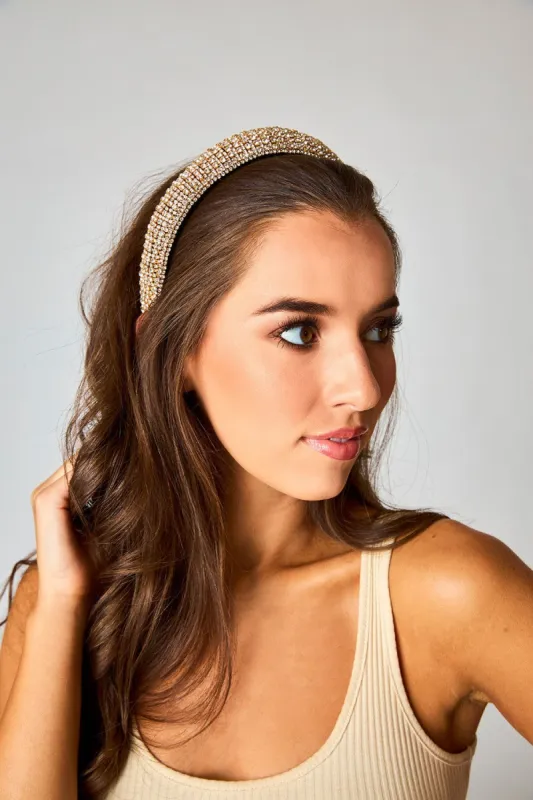 Ashton Crystal Headband - Gold sold by Buddy Love