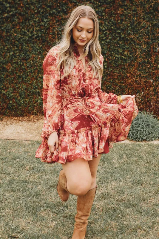 BuddyLove Grace Long Sleeve Short Dress - Maple Sugar sold by Buddy Love