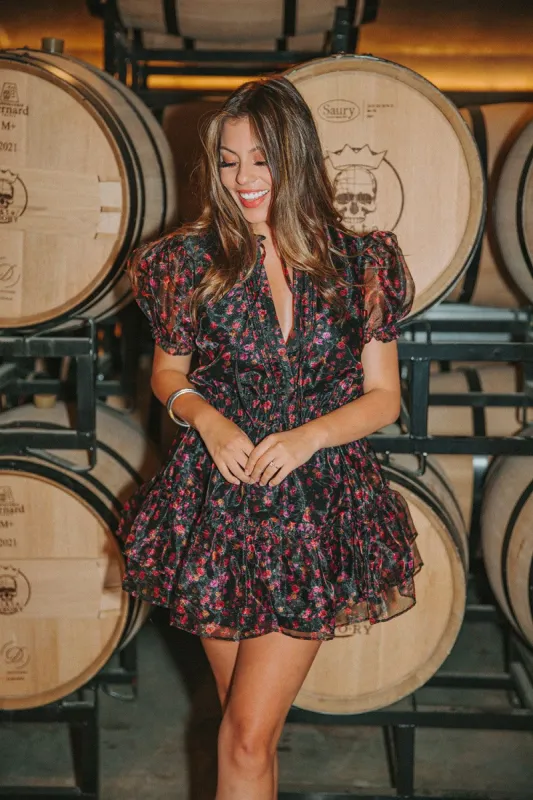 BuddyLove Clementine Elastic Waist Mini Dress - Floral Fantasy sold by Buddy Love