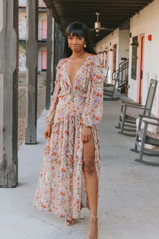 BuddyLove Pia Long Sleeve Maxi Dress - Vintage sold by Buddy Love