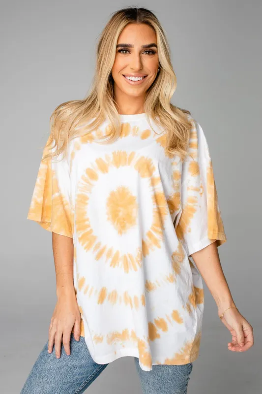 BuddyLove Neato Tie-Dye Oversized Tee - Peach sold by Buddy Love
