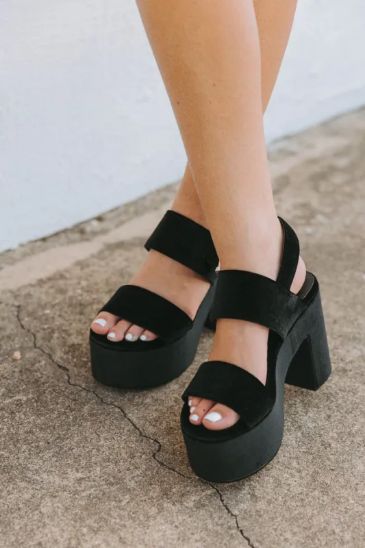 Moody Velvet Platform Heel - Black sold by Buddy Love