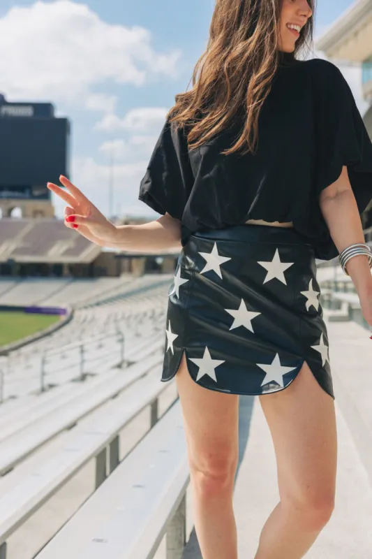 BuddyLove Ali Vegan Leather Skirt - Black/White sold by Buddy Love