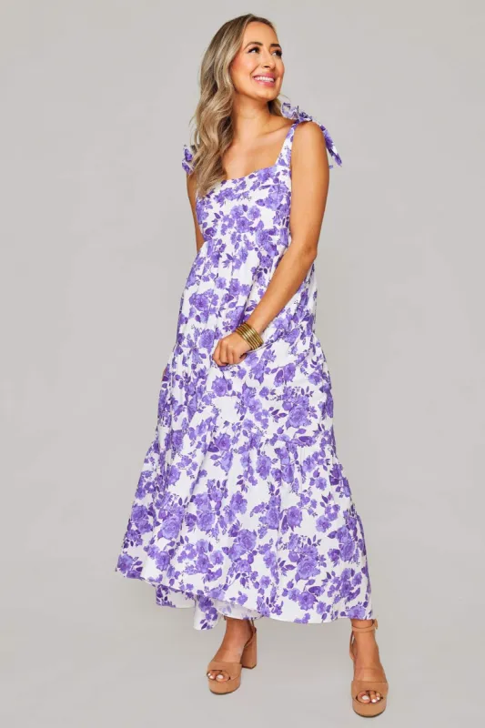 Arlene Tie-Shoulder Maxi Dress - Purple Floral sold by Buddy Love
