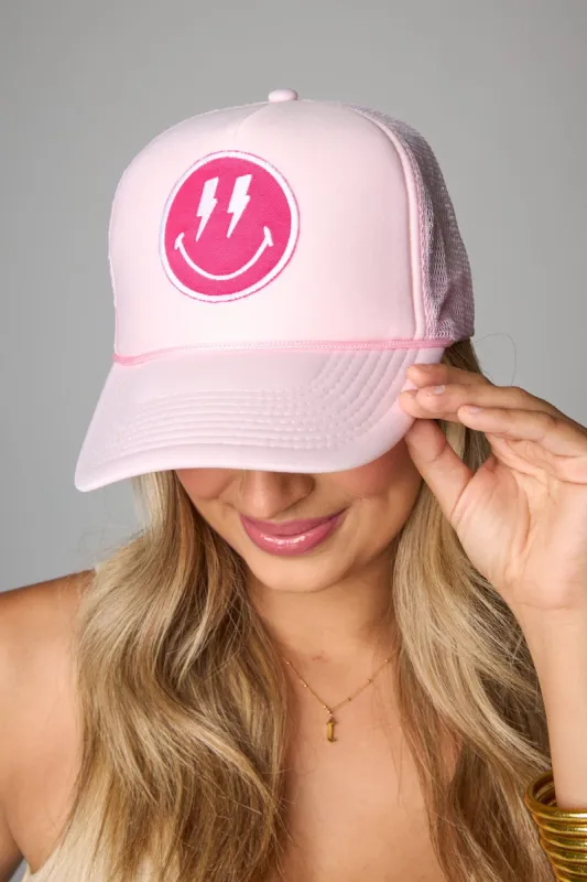 Lightning Bolt Trucker Hat - Pink sold by Buddy Love
