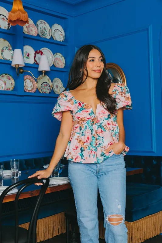 BuddyLove Houston Puff Sleeve Top - Fleurish sold by Buddy Love