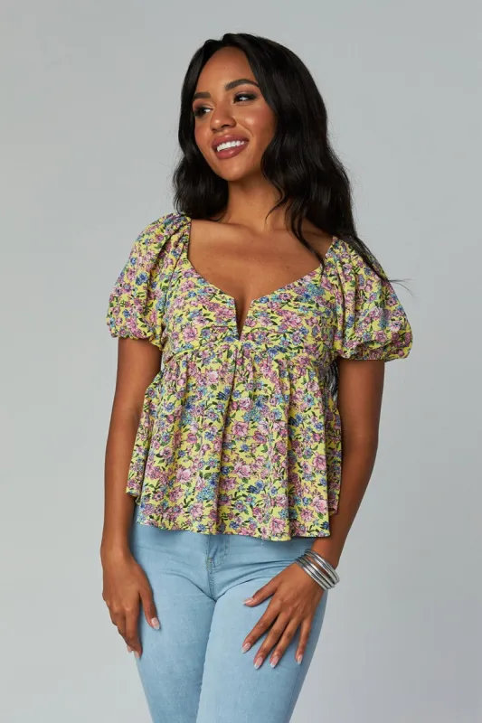 Houston Puff Sleeve Top - Marigold sold by Buddy Love