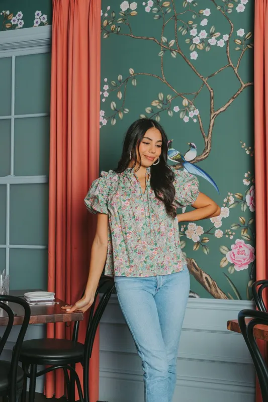 BuddyLove Essie Ruffled Short Sleeve Top - Woodstock sold by Buddy Love