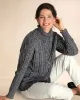 Appleseeds Women's Bayside Cotton Cabled Turtleneck - Black - PXL - Petite sold by Buff