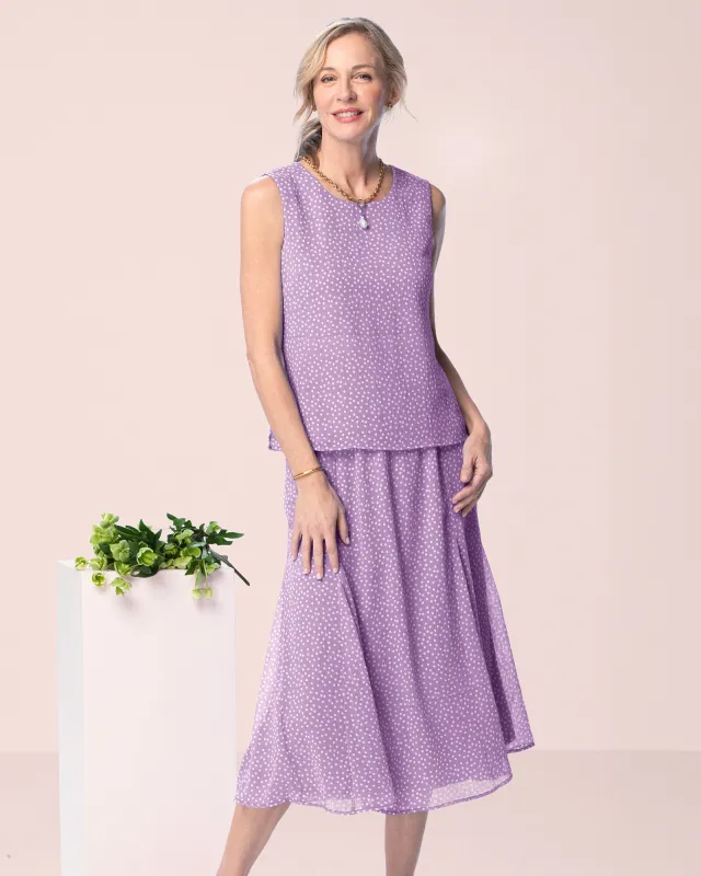 Appleseeds Women's Crinkle Dot 2-Piece Dress - Purple - 8 - Misses sold by Buff