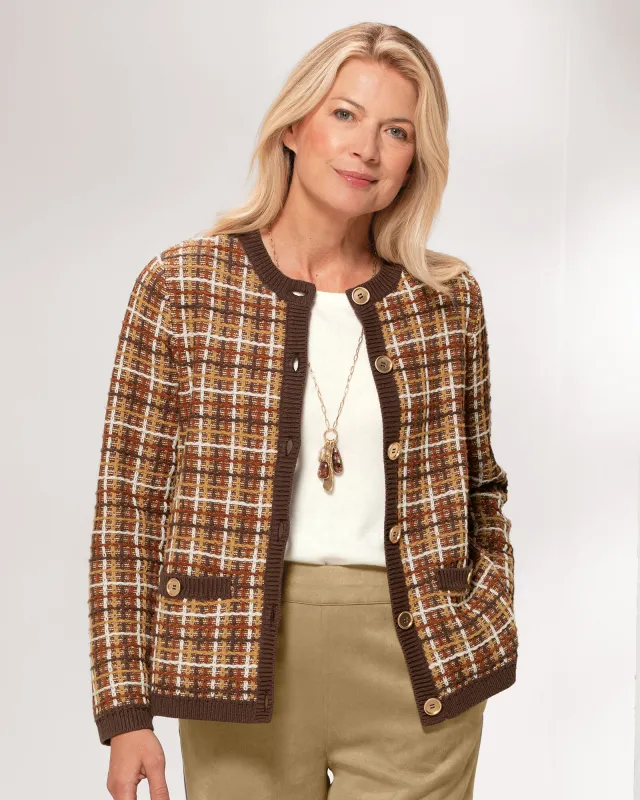 Appleseeds Women's Tweed Cardigan Sweater - Multi - XL - Misses sold by Buff