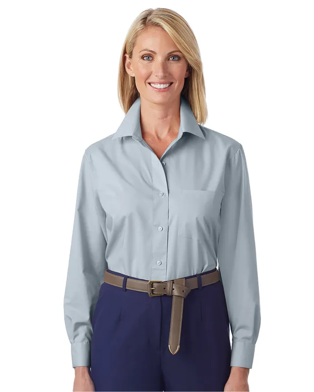 Appleseeds Women's Foxcroft Classic-Fit Solid Shirt - Metallic - 4 - Petite sold by Buff