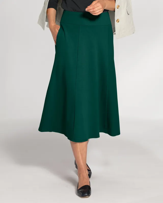Appleseeds Women's Everyday Knit Solid Skirt - Green - PL - Petite sold by Buff