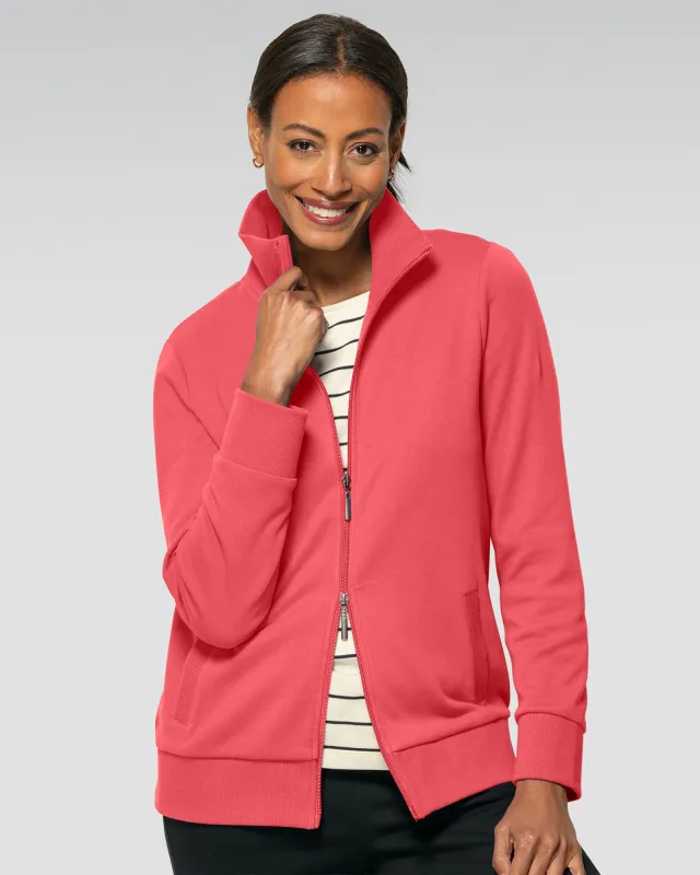 Appleseeds Women's Candace Everyday Knit Zip Jacket - Pink - PS - Petite sold by Buff