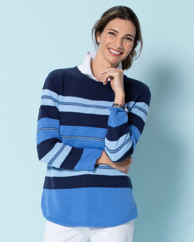 Appleseeds Women's Textured Color-Block Sweater - Multi - M - Misses sold by Buff