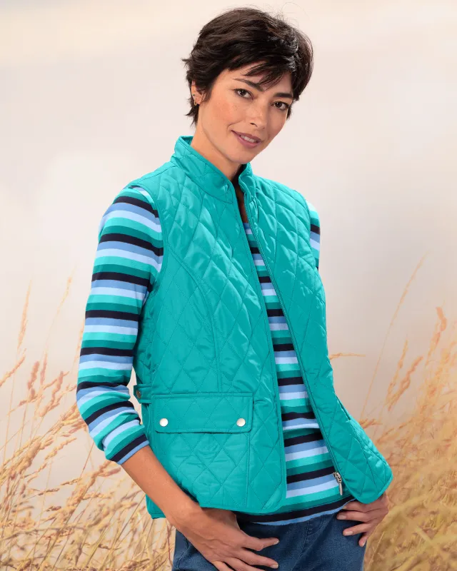 Appleseeds Women's Berkshire Solid Quilted Vest - Blue - 3X - Womens Plus sold by Buff