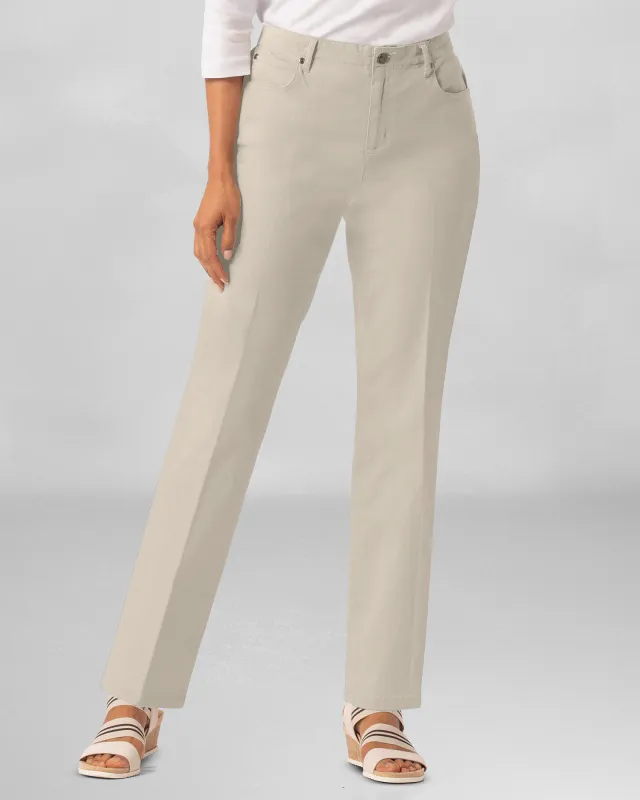 Appleseeds Women's DreamFlex Color Comfort-Waist Classic Straight Leg Jeans - Tan - 18PS - Petite Short sold by Buff