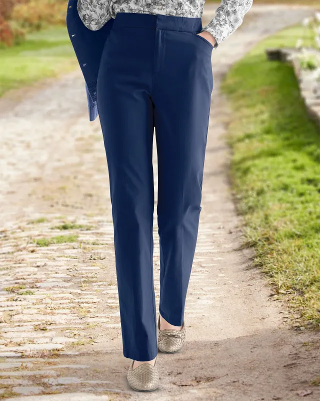 Appleseeds Women's Dennisport Comfort-Waist Chinos - Blue - 14 - Misses sold by Buff