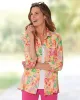 Appleseeds Women's Crinkled Cotton Tropical Print Shirt - Multi - PS - Petite sold by Buff