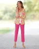 Appleseeds Women's Crinkled Cotton Tropical Print Shirt - Multi - PS - Petite sold by Buff