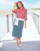 Appleseeds Women's Crinkled Cotton Tropical Print Shirt - Multi - PS - Petite sold by Buff